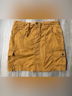 Carhartt Skirt Womens 8 Brown Canvas Cargo Utility Mini Drawstring Work Gorpcore